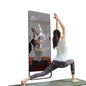 Multi Touch Digital Fitness Mirror , Floor Standing Interactive Workout Mirror