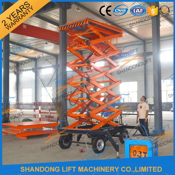 Quality 300kg 500kg Towed Mobile Mobile Platform Lift Electric Hydraulic 12m Lifting Height wholesale