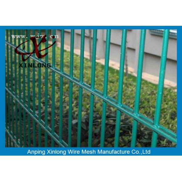 Convenient Installation Double Loop Wire Fence / Green Pvc Coated Wire Mesh