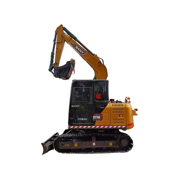 Sany SY75C excavator with 0.32M³ bucket capacity and excellent working