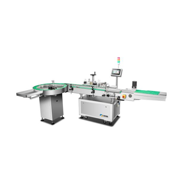 220V Automatic Vertical Round Glass Bottle Labeling Machine With Bottle