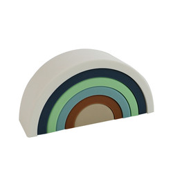 Customized Soft Silicone Toys Rainbow Stacking For Baby Educational