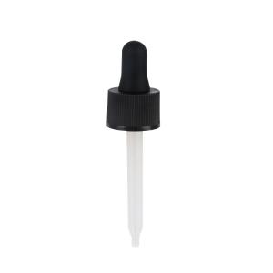China 18/410 Black Matte Striped Cosmetic Dropper With Strong Suction Plastic Pipette Dropper on sale