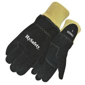 Flame Retardant Structural Firefighting Gloves Cowsplit Shell Wristlet Cuff