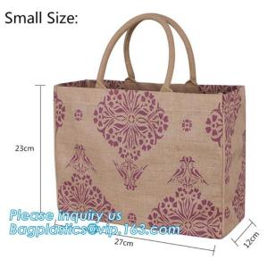 Custom eco friendly waterproof tote shopping jute pouch bag burlap linen packing