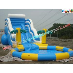Waterproof Outdoor Inflatable Water Slides , Commercial Water Pool Slide