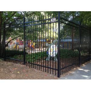 Customized Euro Style Tubular Metal Fence Galvanized Privacy With Posts