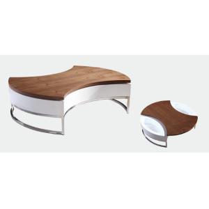 Modern living room round coffee table with swivel top