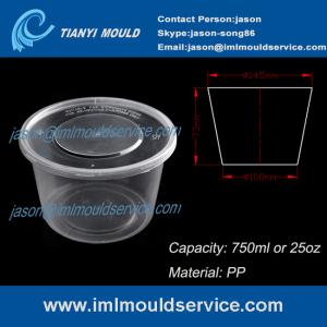 China 750ml custom plastic disposable thin wall fruit bowl injection molds