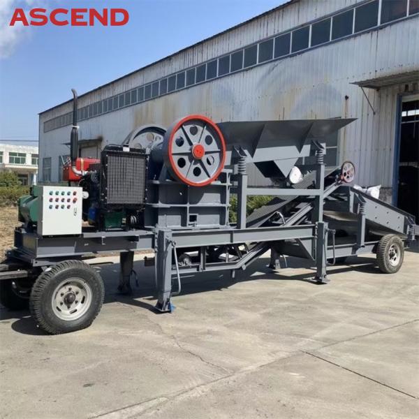 Mobile Wheel Type 10-100tph Diesel Engine Portable Stone Jaw Crushing Station