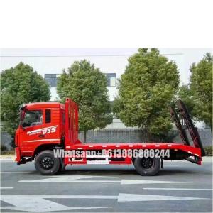 Dongfeng Flat Bed Truck With Cargo Box , Self Unloading Self Discharge Truck