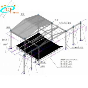 Heavy Duty 6061-T6 Aluminium Stage Truss System 520*760mm