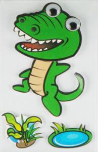 China Personalised Crocodile 3D Cartoon Stickers Paper Layered For Bedroom Wall Decorative on sale