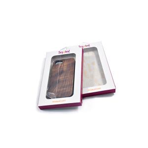 Custom Paper Cell Phone Case Package Clear Window Pack Box With Tray