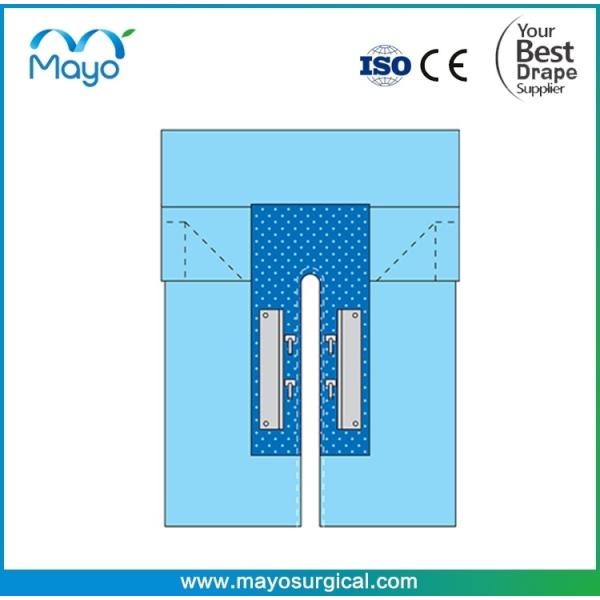 Quality Sterile Cardiothoracic Drape With Reinforcement U Split Dual Clear PE Fluid Control Pouches wholesale