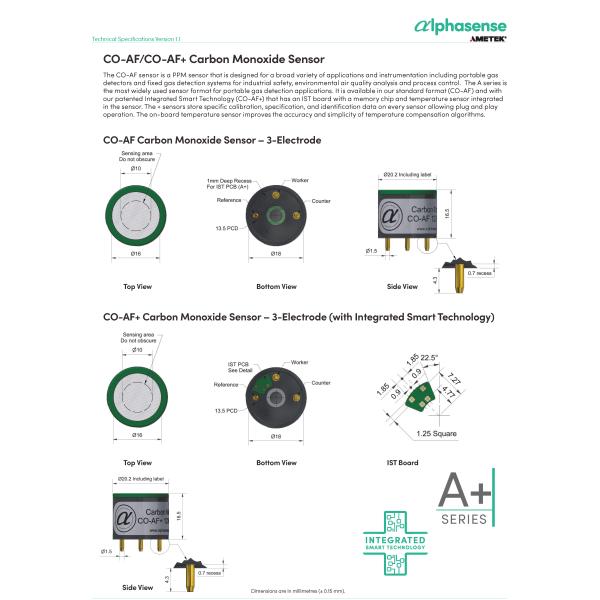 CO-AF/CO-AF+ Carbon Monoxide Sensor