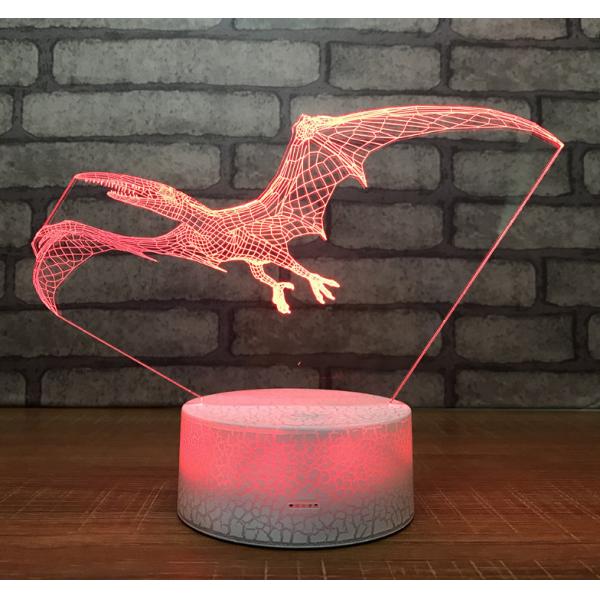 Pterosaur 7 Colors Change 3D LED Night Light with Remote Control Ideal For