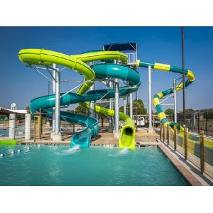 Fiberglass Combination Water Park Slide For Adult / Spiral Swimming Pool Slide