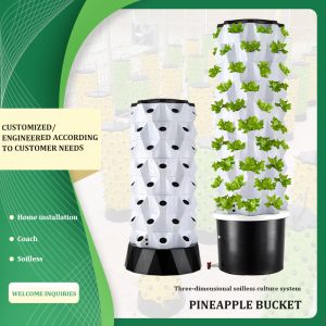 30L 8 Layer 64 Holes Hidroponia Tower Container Microgreens Vertical Hydroponics