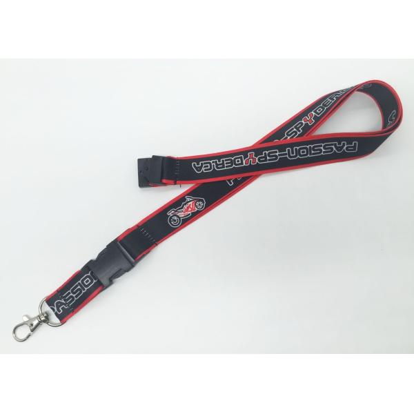 Professional Dye Sublimation Lanyards With Detachable Clip White Black