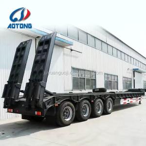 Truck Trailer with 60T Max Payload Low Bed Trailers Lowboy Low Flatbed Loader