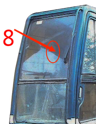 Quality KOBELCO Right Side Excavator Cab Glass 5mm Windshield Tempered Glass Position No.8 wholesale