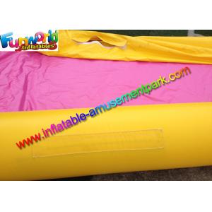 50M Single Lane Pink Inflatable Water Splash Slip Slide With Pool