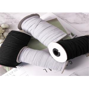 Custom Flat Elastic Rope White Black Color Durable With High Elasticity