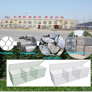 Pvc Green 6mx2mx0.3m Hexagonal Gabion Basket Galvanized Iron Wire Mesh Rock Box