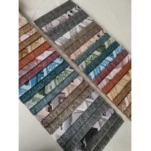 Floral Print Luxury Sofa Fabric Breathable With Stripe Style