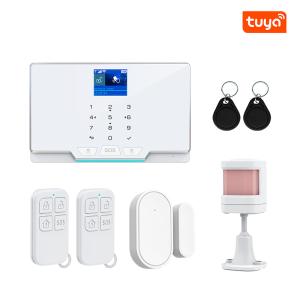 Cheap Wireless WIFI GSM Home Security Alarm System For Tuya Smart Life APP With Motion Sensor Compatible With Alexa &amp; Google for sale