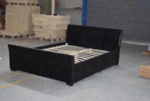 Cheap Sunny Black Velvet Fabric Bed Frame Upholstered Queen Fabric Platform Bed ODM OEM for sale