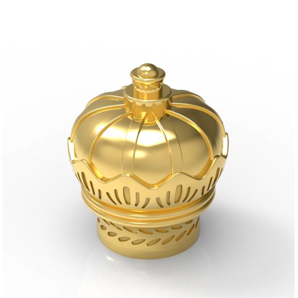 Quality Crown Shaped Elevate Fragrance Packaging High-Grade Zinc Alloy Zamak Perfume Caps wholesale