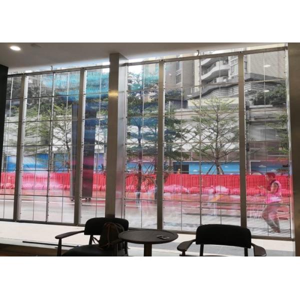 Quality 800W Transparent LED Wall , LED Display Board  Black Silver Color Brightness ≥1500CD/㎡ wholesale