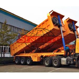 China 28 - 38m3 Semi Dump Trailers High Strength Steel Material Three Axle on sale