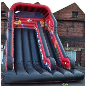 Red / Black Pirate Inflatable Pirate Ship Slide For Party 30ft