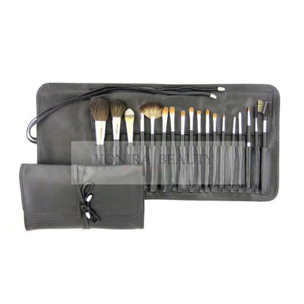 Quality 18Pcs Wooden Natural & Synthetic Makeup Brush Set Kit With Holder wholesale