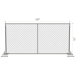 6 foot x 12 foot chain mesh temporary fence panels mesh 2" x 2 " x 11.5 gauge
