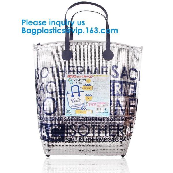 Silver Aluminium Foil Cake Pizza Carrier Insulated Thermal Lunch Picnic Bag Cooler Bag,Insulated Wine Cooler Bag/Wholesa