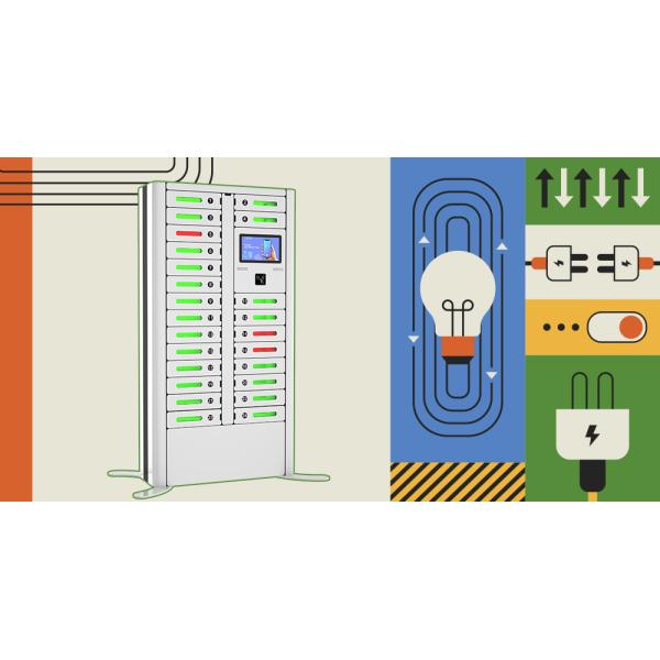24 Doors Cell Phone Charging Station With 60W USB AC Cellphone Charging Locker