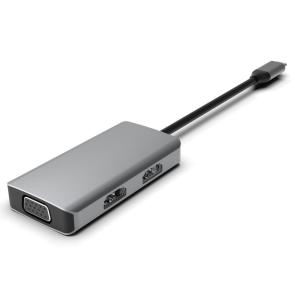 Convenient Silver USB C Docking Station with Displaylink IC and USB 3.0 Ports