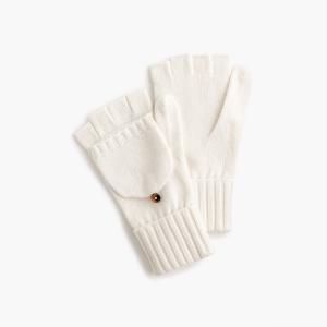 Boy ' S Knit Fingerless Gloves Multi Color With Button Flap Jersey Construction