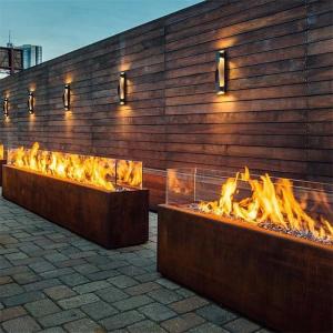 1500mm Rectangular Corten Steel Fire Pit Heater