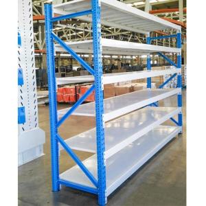 China Industrial Warehouse Storage Long Span Metal Shelf with 500kg Load Capacity per Layer on sale