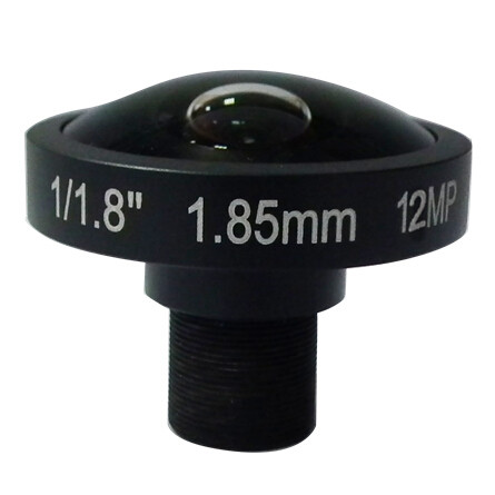 1/1.8" 1.85mm 12Megapixel M12x0.5 mount 185degree Fisheye Lens for IMX172/IMX185