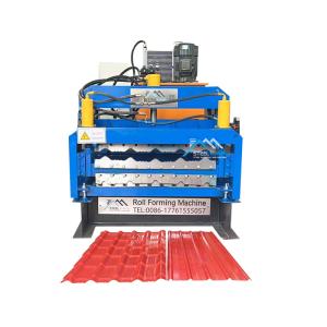 China Hydraulic Power 5.5kw Color Roofing Double Layer IBR Corrugated Tile Roll Forming Machine on sale