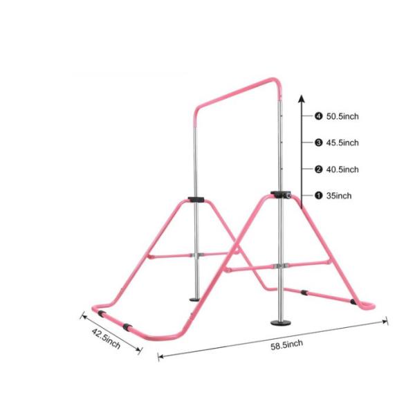 Folding Gymnastics Bar For Kids Expandable Gym Jr Premium Horizontal Gymnastic