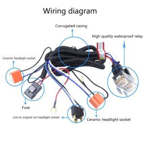 H4 LED Relay Automobile Wire Harness 12V/24V For Car Headlight