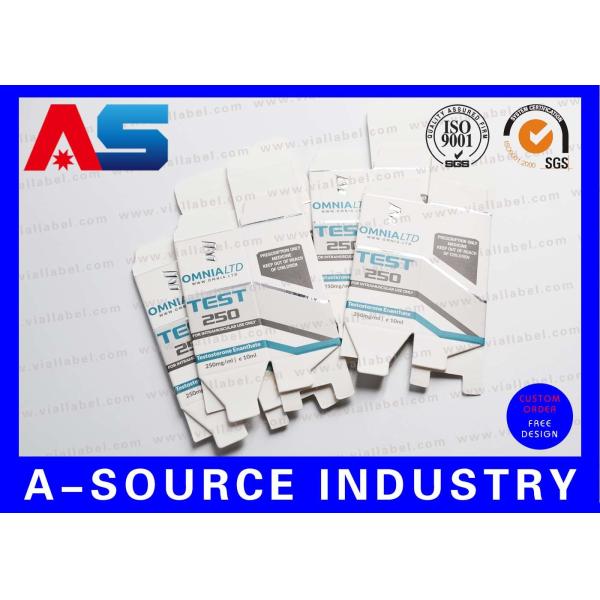 Quality Bodybuilding Enanthate 250mg Injectable Peptide 10ml Box Silver Foil Embossed Panton Printing wholesale