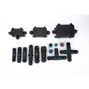 1 In 2 Out Black IP68 Quick Connector Waterproof Underground Cable Junction Box